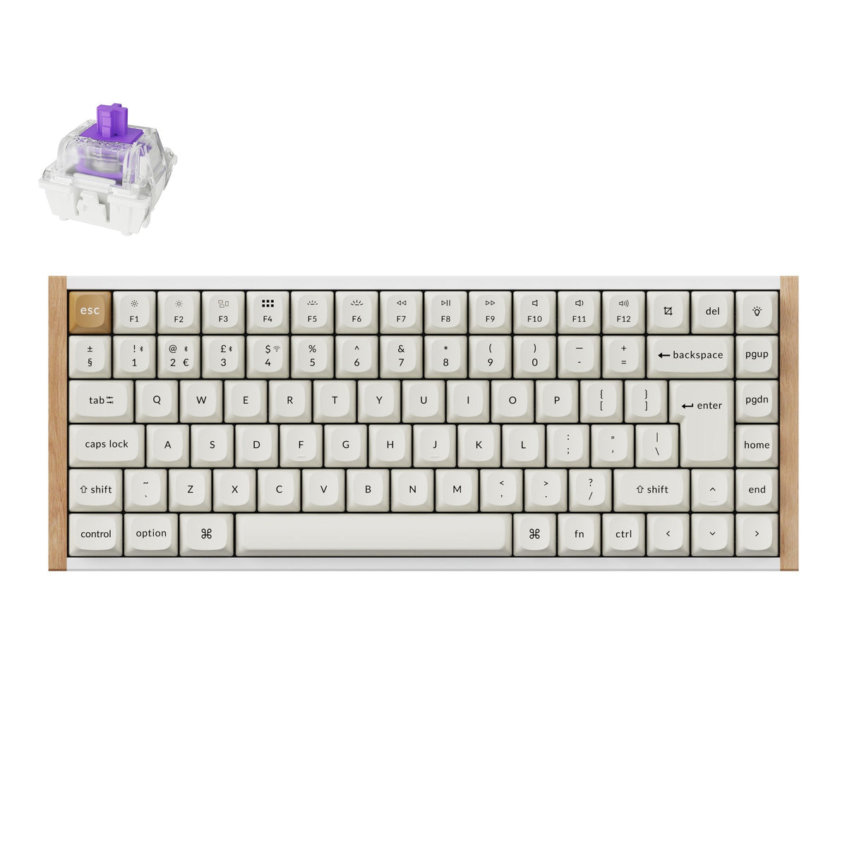 Keychron K2H-Q1-UK, Wired & Wireless, USB + RF Wireless + Bluetooth, Magnetic-mechanical key switch, QWERTY, RGB LED, White
