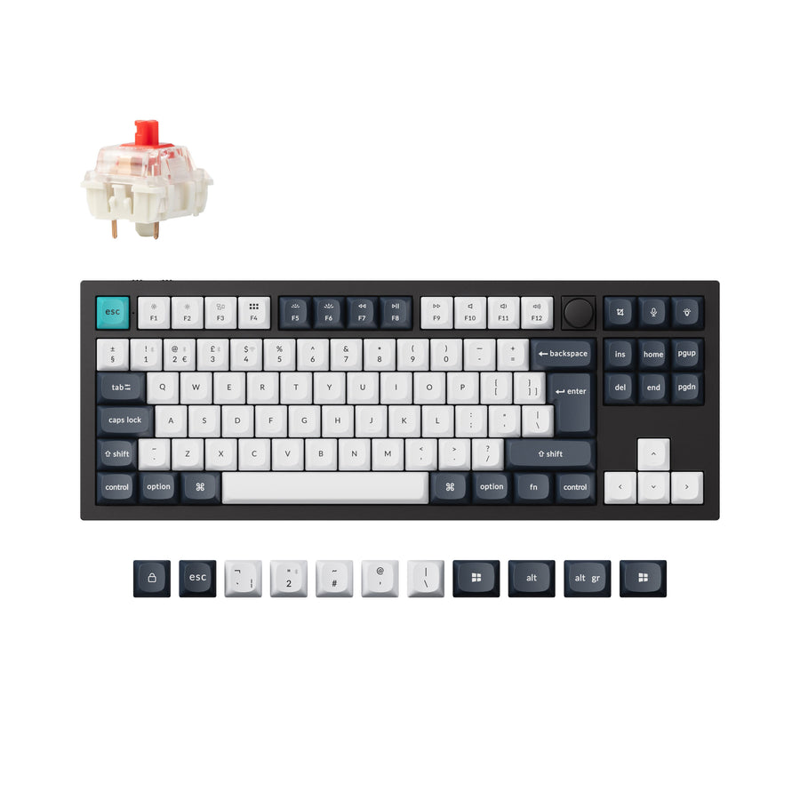 Keychron Q3 Max, Wired & Wireless, USB + RF Wireless + Bluetooth, Mechanical, QWERTY, RGB LED, Black, White