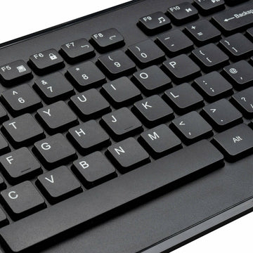 Targus AKM610UK, Full-size (100%), Wireless, RF Wireless, QWERTY, Black, Mouse included