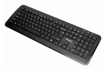 Targus AKM610UK, Full-size (100%), Wireless, RF Wireless, QWERTY, Black, Mouse included