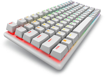 Alienware Pro Wireless Gaming Keyboard, 75%, Wired & Wireless, USB + RF Wireless + Bluetooth, Mechanical, RGB LED, White