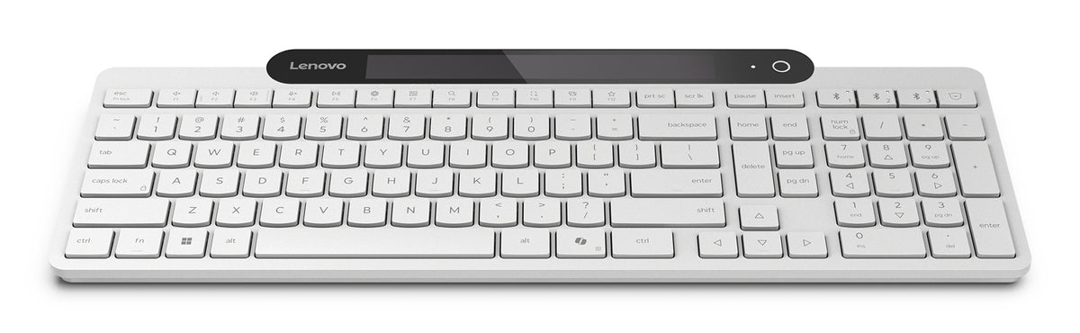 Lenovo 800, Full-size (100%), Wireless, Bluetooth, Plunger key switch, White