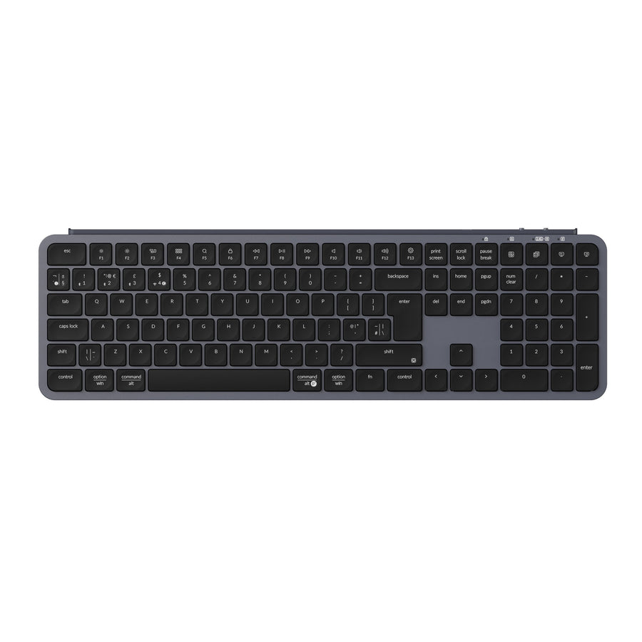 Keychron B6 Pro, Full-size (100%), Wired & Wireless, USB + RF Wireless + Bluetooth, Mechanical, QWERTY, Grey