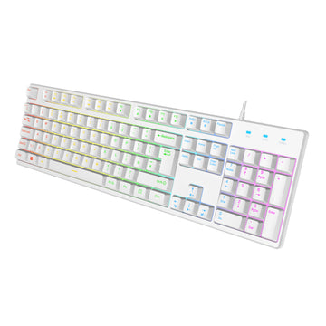 VIDA REBEL 2IN1 WHITE USB DESK KIT, Wired, USB, Membrane, QWERTY, RGB LED, White