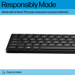 HP Wired Desktop 320K Keyboard, Full-size (100%), USB, Black