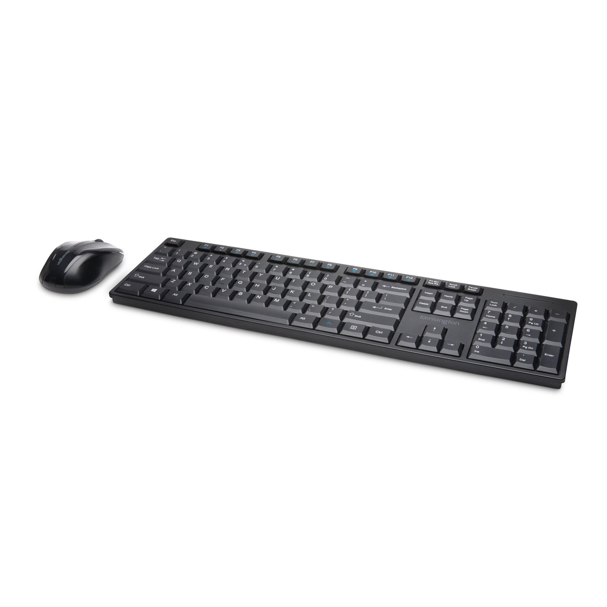 Kensington Pro Fit Low-Profile Wireless Desktop Set, Full-size (100%), Wireless, RF Wireless, Black