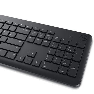 DELL KM3322W, Full-size (100%), RF Wireless, QWERTY, Black, Mouse included