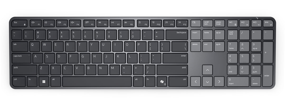 DELL Pro 7 Slim KB726, Full-size (100%), Wireless, RF Wireless + Bluetooth, Scissor key switch, QWERTY, Graphite