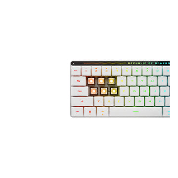 ASUS ROG Falchion RX Low Profile, Wired & Wireless, USB + RF Wireless + Bluetooth, Optical key switch, RGB LED, White, Mouse included