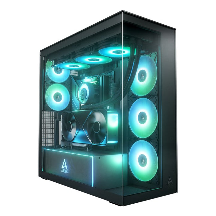 ARCTIC Xtender VG (Mirror Black) Premium E-ATX PC Case with Vertical GPU Mounting