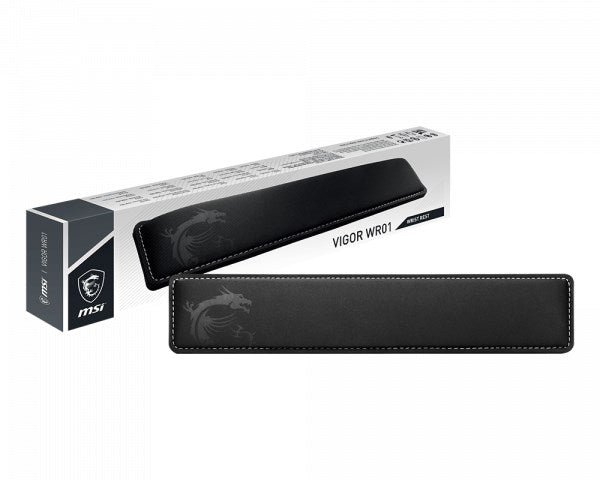 MSI VIGOR WR01 Keyboard Wrist Rest 'Black with Iconic Dragon Design, Cool Gel-Infused Memory Foam, Non-Slip Rubber Base, Incline Shape, Keyboard Add on Accessory for VIGOR Series Keyboard, Compatible with Most Gaming Keyboards'