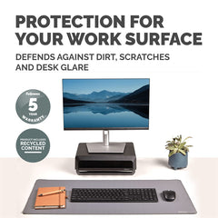 Fellowes Computer Desk Mat with Non-Slip Base Breyta Desk Mat with Antibacterial Protection Grey