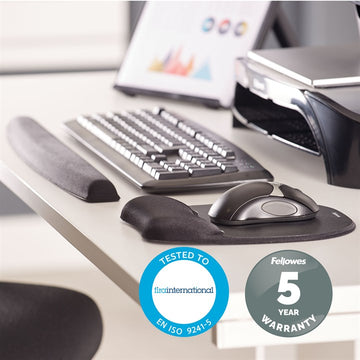 Fellowes memory Foam Mouse Pad and Wrist Rest, Black