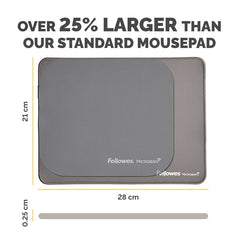 Fellowes Breyta XL Mouse Mat with Non-Slip Base XL Mouse Pad with Antibacterial Protection Grey