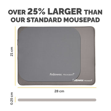 Fellowes Breyta XL Mouse Mat with Non-Slip Base XL Mouse Pad with Antibacterial Protection Grey