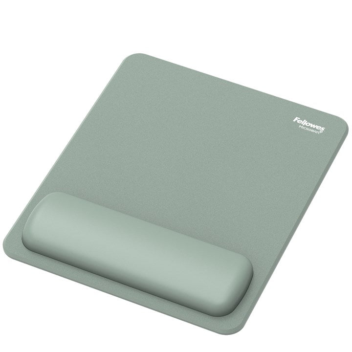 Fellowes Breyta Mouse Mat Wrist Rest Mouse Pad Wrist Support with Antibacterial Protection Ergonomic Mouse Mat Sage