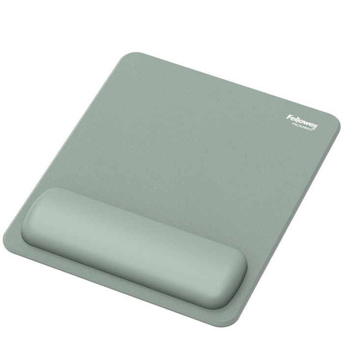 Fellowes Breyta Mouse Mat Wrist Rest Mouse Pad Wrist Support with Antibacterial Protection Ergonomic Mouse Mat Sage