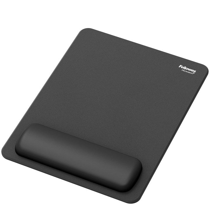 Fellowes Breyta XL Mouse Mat Wrist Rest XL Mouse Pad Wrist Support with Antibacterial Protection Ergonomic Mouse Mat Black