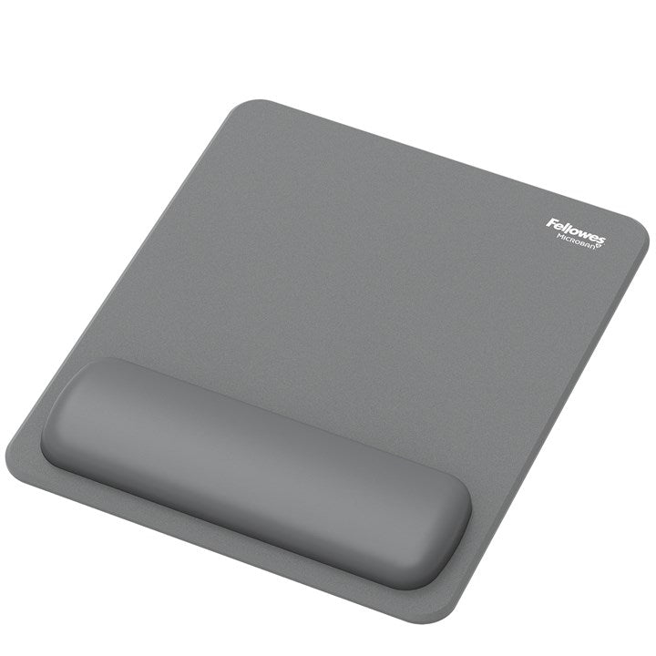 Fellowes Breyta Mouse Mat Wrist Rest Mouse Pad Wrist Support with Antibacterial Protection Ergonomic Mouse Mat Grey