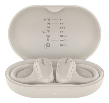 Belkin SoundForm ClearFit Headset True Wireless Stereo (TWS) Ear-Hook Calls/Music/Sport/Everyday Bluetooth Sand