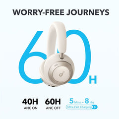 Soundcore Space One Pro Headset Wireless Head-Band Calls/Music Bluetooth White