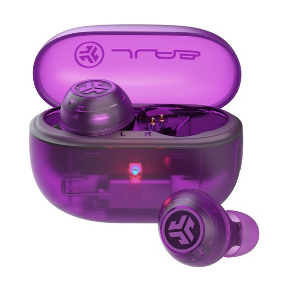 JLab Go Pop ANC Headset True Wireless Stereo (TWS) In-Ear Calls/Music Bluetooth Purple, Transparent