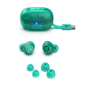 JLab Go Pop ANC Headset True Wireless Stereo (TWS) In-Ear Calls/Music Bluetooth Teal, Transparent