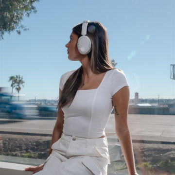 JLab Lux ANC Headset Wireless Head-Band Music Bluetooth White