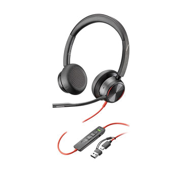 HP Poly Blackwire 8225 Stereo USB-C Headset +USB-C/A Adapter