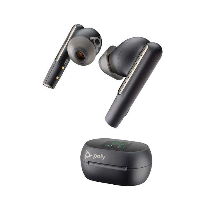 HP Poly Voyager Free 60+M UC Carbon Black Earbuds +BT700 USB-C Adapter +Touchscreen Charge Case