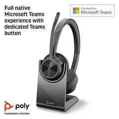 HP Poly Voyager 4320-M Microsoft Teams Certified Headset +BT700 dongle +Charging Stand
