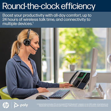 HP Poly Voyager 4310 Microsoft Teams Certified Headset +BT700 dongle +Charging Stand