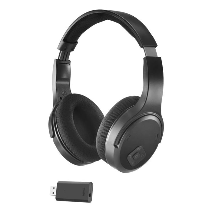 Hama TV Headphones, Over-Ear, 2.4 GHz-Dongle + Bluetooth, Volume Control
