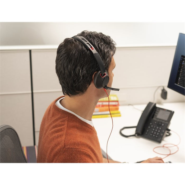 HP Poly Blackwire 5210 Monaural USB-C Headset +3.5mm Plug +USB-C/A Adapter (Bulk)