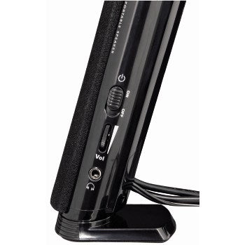 Hama E 80 PC Loudspeaker, 3.5mm Jack Plug, USB 2.0, Black