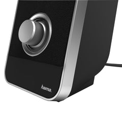 Hama Sonic LS-206 PC Speakers, 3.5mm Jack, USB Type-A, Black/Silver