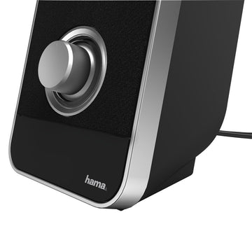 Hama Sonic LS-206 PC Speakers, 3.5mm Jack, USB Type-A, Black/Silver