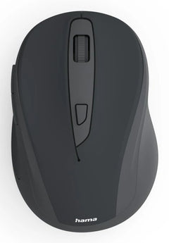 Hama WM-400 Wireless Mouse, Ergonomic, Optical, 6-Button, No Noise, Black
