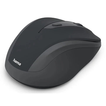 Hama WM-400 Wireless Mouse, Ergonomic, Optical, 6-Button, No Noise, Black