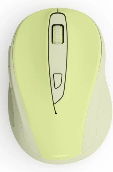 Hama WM-400 Wireless Mouse, Ergonomic, Optical, 6-Button, No Noise, Green