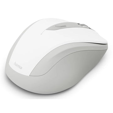 Hama WM-400 Wireless Mouse, Ergonomic, Optical, 6-Button, No Noise, White