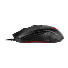 MSI CLUTCH GM08 Optical Gaming Mouse '4200 DPI Optical Sensor, 6 Programmable Button, Symmetrical Design, Durable Switch with 10+ Million Clicks, Weight Adjustable, Red LED'