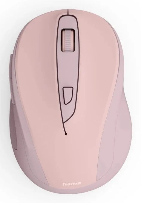 Hama WM-400 Wireless Mouse, Ergonomic, Optical, 6-Button, No Noise, Pink