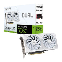 ASUS NVIDIA GeForce RTX 5060 DUAL OC WHITE 8GB Blackwell Graphics Card