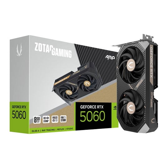 ZOTAC NVIDIA GeForce RTX 5060 AMP 8GB Blackwell Graphics Card