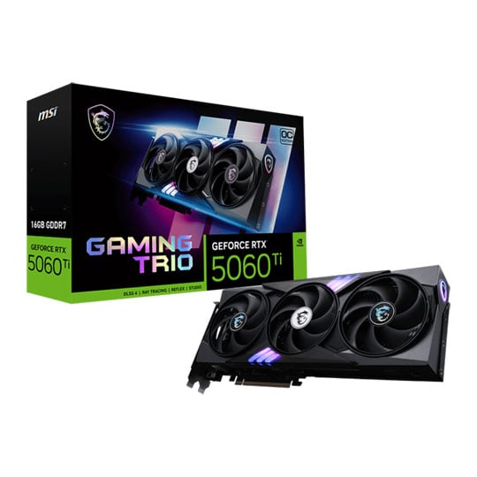 MSI NVIDIA GeForce RTX 5060 Ti 16GB GAMING TRIO OC Blackwell Graphics Card