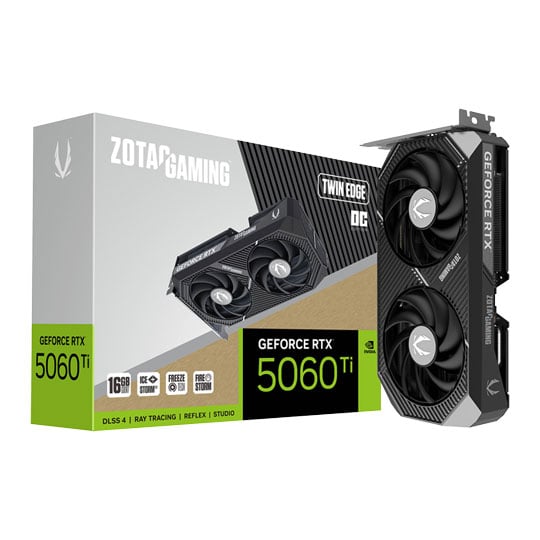 ZOTAC NVIDIA GeForce RTX 5060 Ti Twin Edge OC 16GB Blackwell Graphics Card