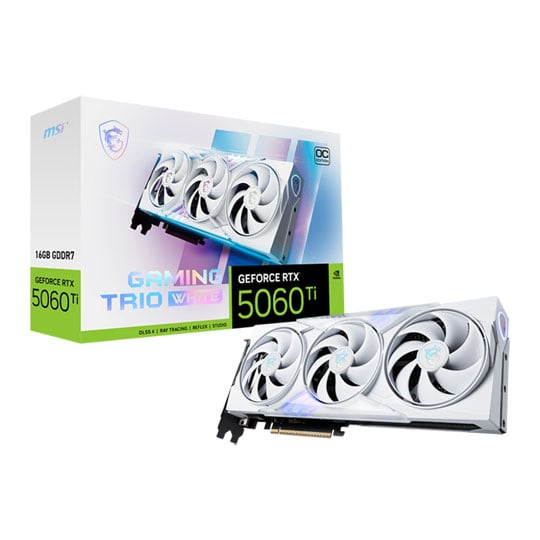 MSI NVIDIA GeForce RTX 5060 Ti 16GB GAMING TRIO OC White Blackwell Graphics Card