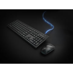 Kensington KM270 EQ Rechargeable Desktop Set – Wireless, Full-size (100%), Wireless, RF Wireless + Bluetooth, Black