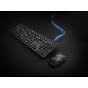 Kensington KM270 EQ Rechargeable Desktop Set – Wireless, Full-size (100%), Wireless, RF Wireless + Bluetooth, Black